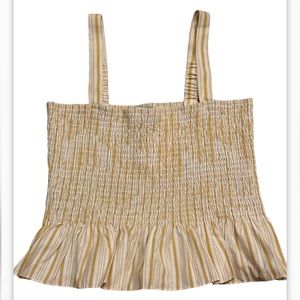 Lucy Paris women’s Cotton Sleeveless Smocked Yellow Striped Top
